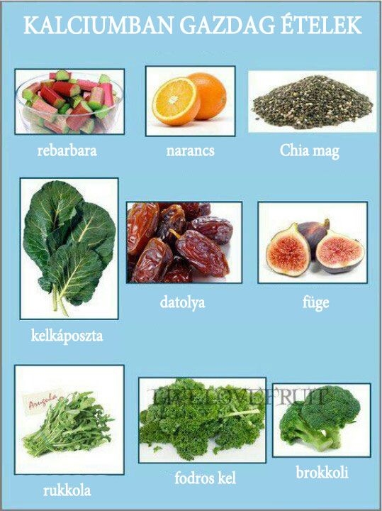 Kalciumban gazdag ételek