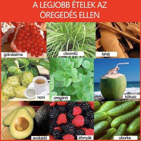 A legjobb ételek öregedés ellen