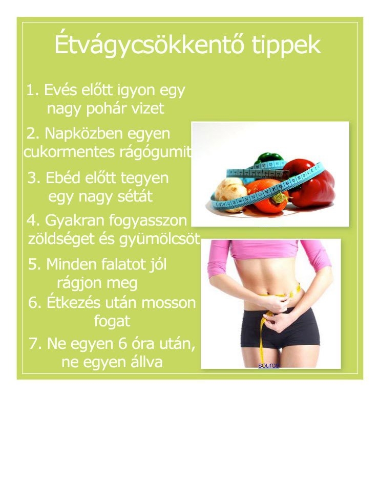 Étvágycsökkentő tippek