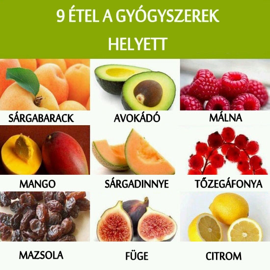 9 étel a gyógyszerek helyett