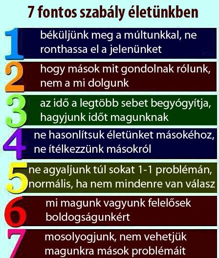 7 fontos szabály életünkben