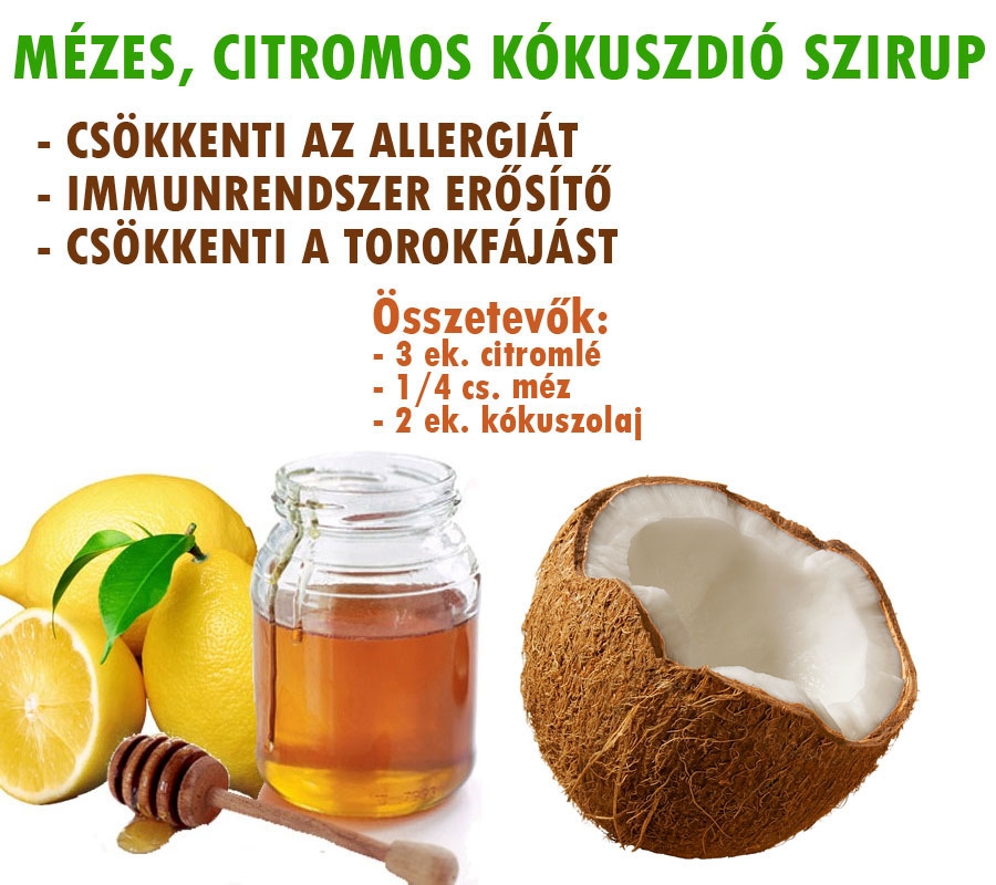 Mézes, citromos kókuszdió szirup