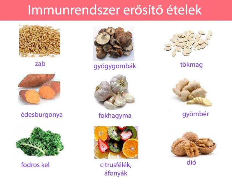 Immunrendszer erősítő ételek