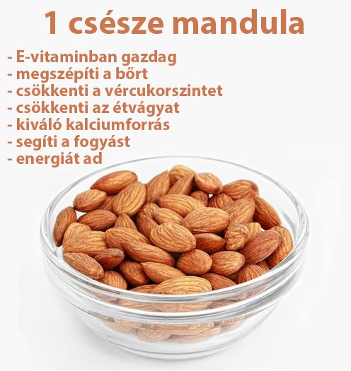 1 csésze mandula