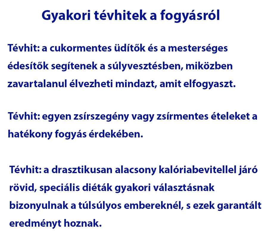 Gyakori tévhitek a fogyásról
