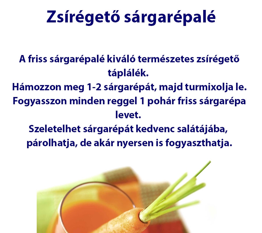 Zsírégető sárgarépalé