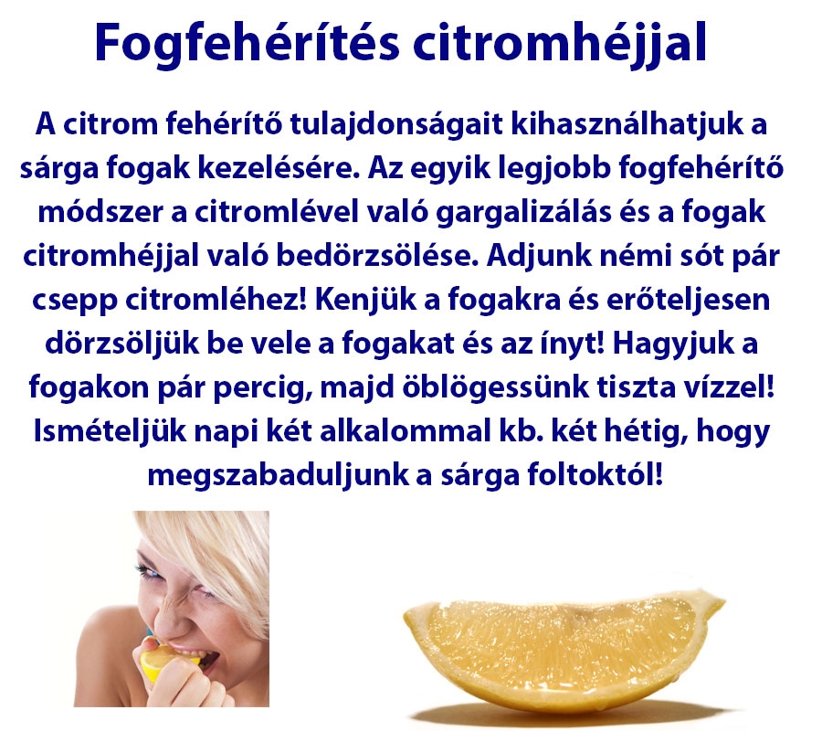 Fogfehérítés citromhéjjal