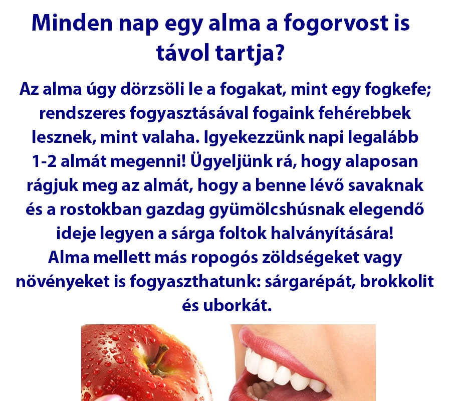Minden nap egy alma a fogorvost is távol tartja?