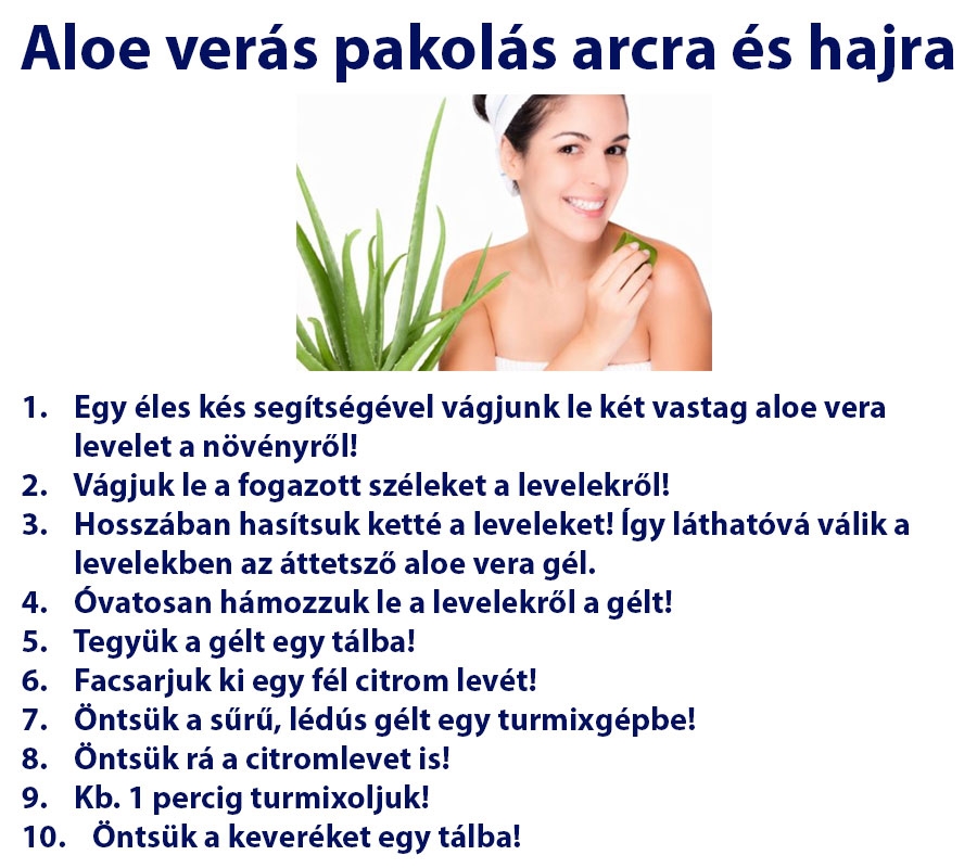 Aloe verás pakolás arcra és hajra