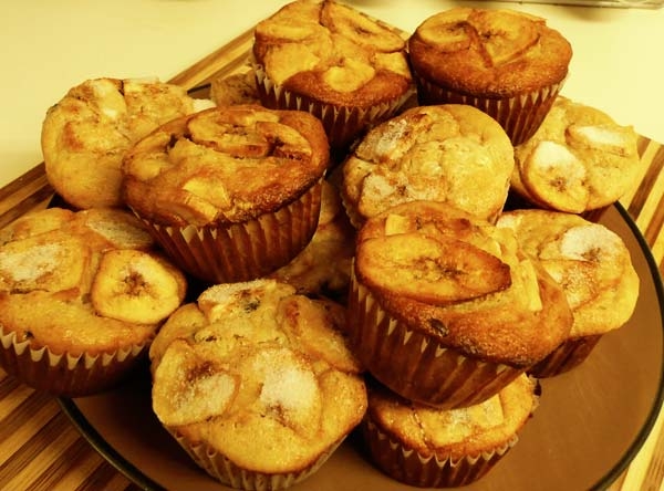 Tojásmentes banános muffin