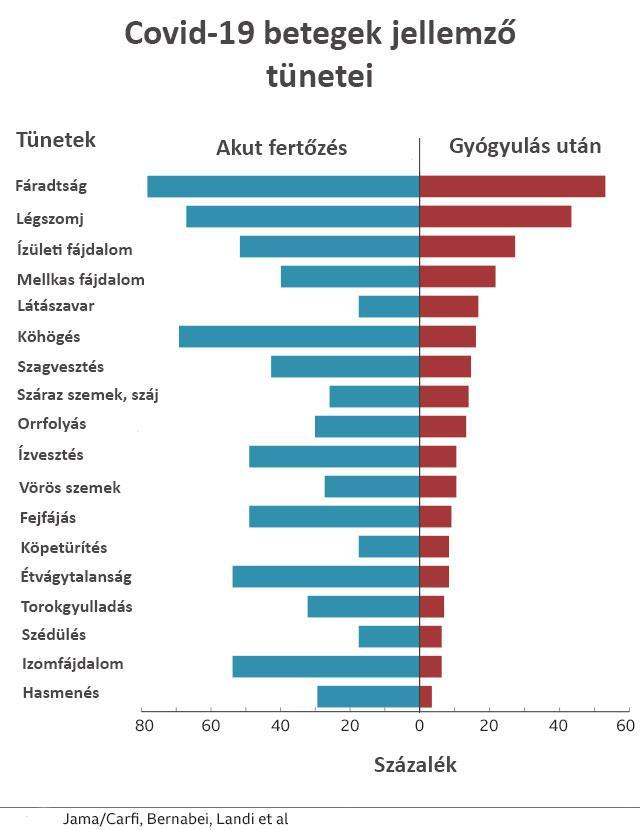 Fertőzésen átesett betegek jellemző tünetei